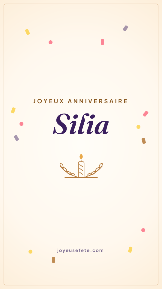 Image « Joyeux anniversaire Silia » au format story