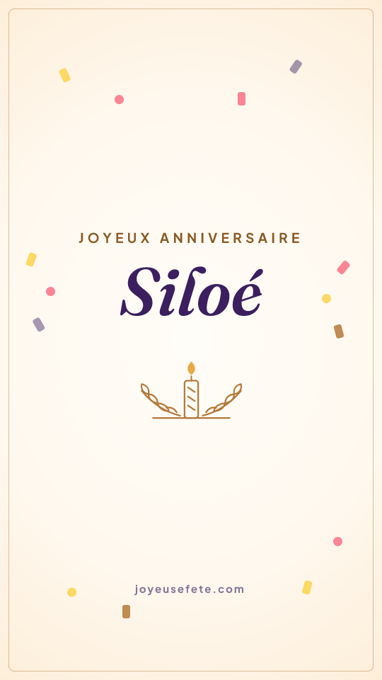 Image « Joyeux anniversaire Siloé » au format story