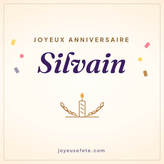 Image carrée « Joyeux anniversaire Silvain » pour WhatsApp