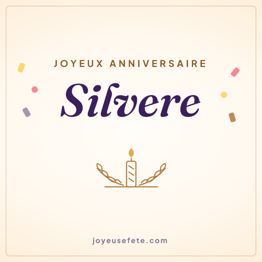 Image carrée « Joyeux anniversaire Silvere » pour WhatsApp