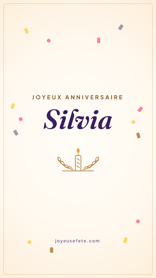 Image « Joyeux anniversaire Silvia » au format story