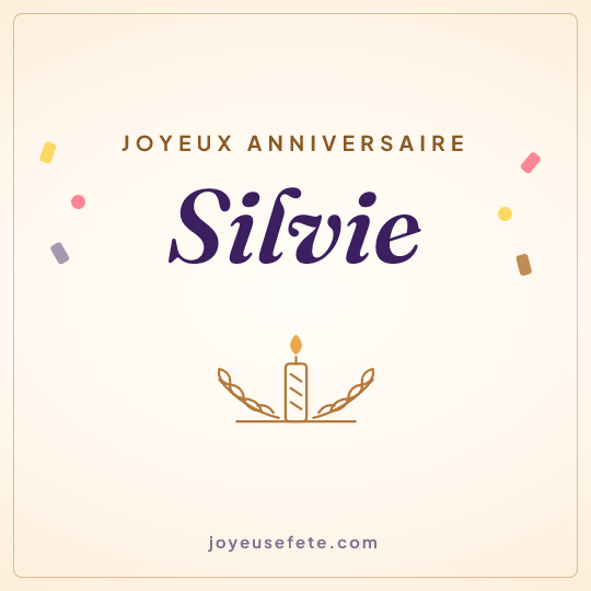 Image carrée « Joyeux anniversaire Silvie » pour WhatsApp