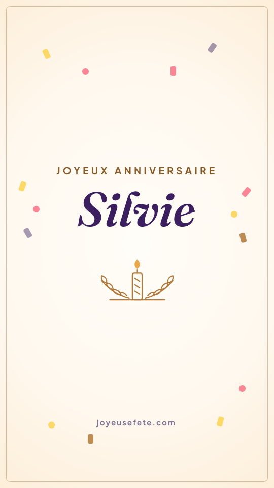Image « Joyeux anniversaire Silvie » au format story