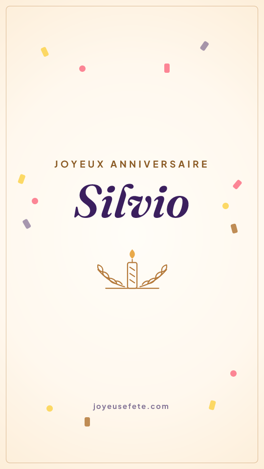 Image « Joyeux anniversaire Silvio » au format story