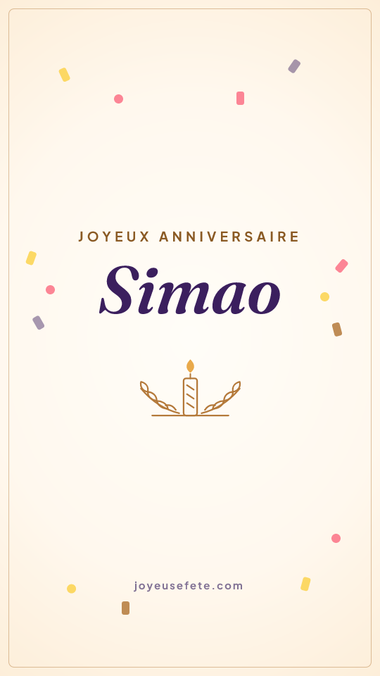 Image « Joyeux anniversaire Simao » au format story