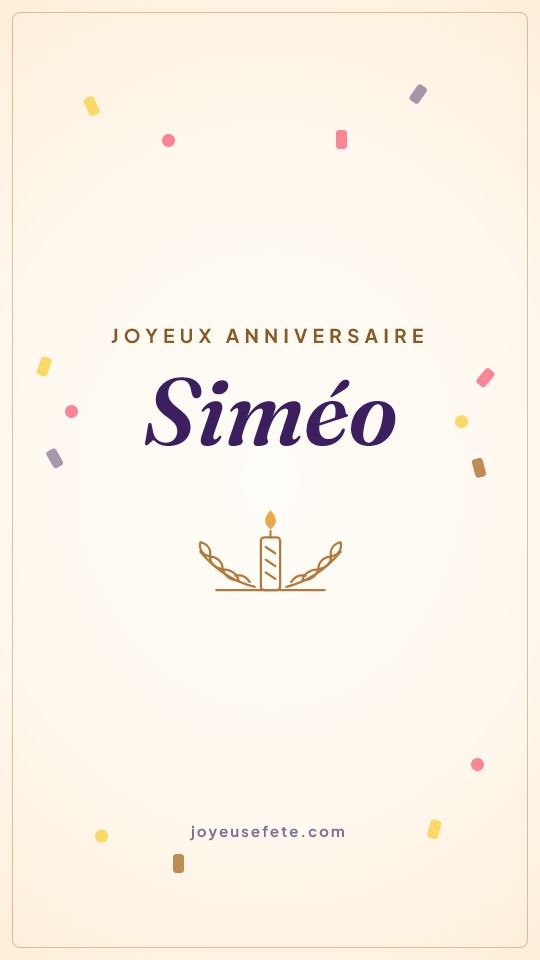 Image « Joyeux anniversaire Siméo » au format story