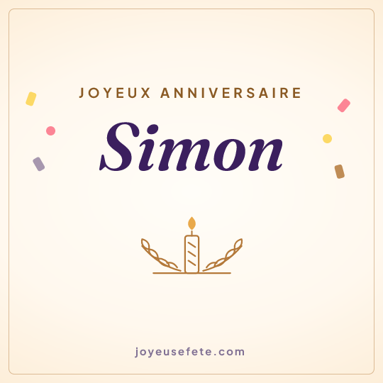 Image carrée « Joyeux anniversaire Simon » pour WhatsApp