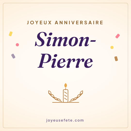 Image carrée « Joyeux anniversaire Simon-Pierre » pour WhatsApp