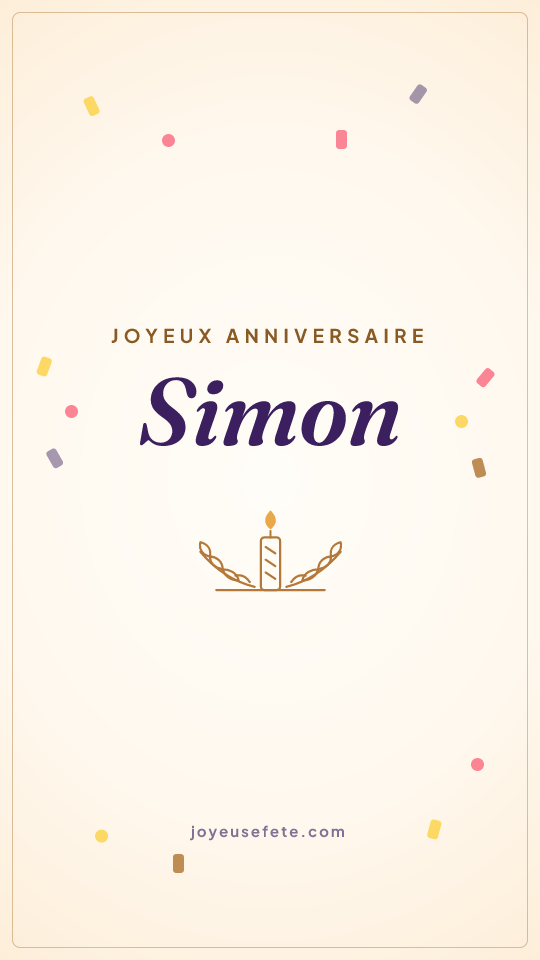 Image « Joyeux anniversaire Simon » au format story