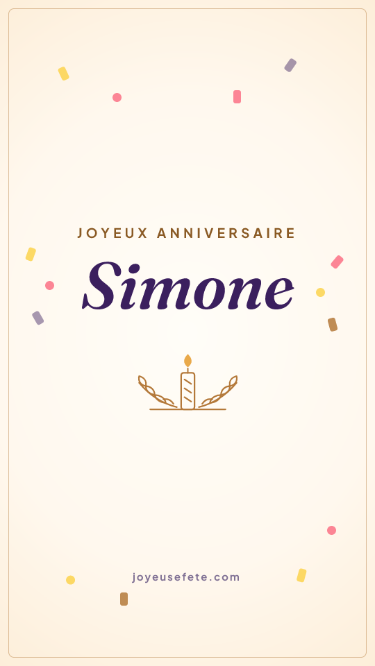 Image « Joyeux anniversaire Simone » au format story