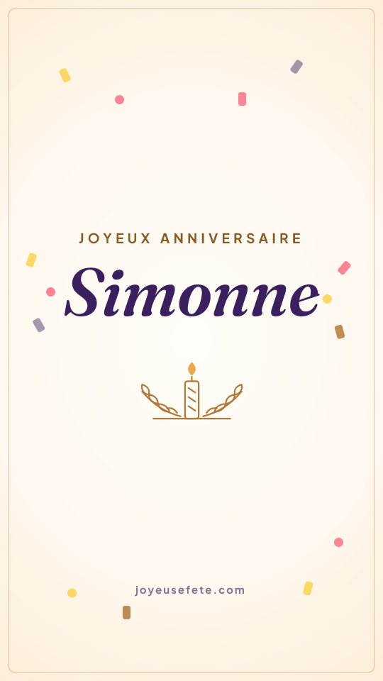 Image « Joyeux anniversaire Simonne » au format story