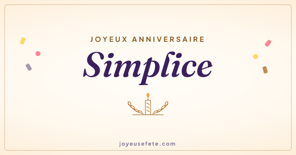 Image « Joyeux anniversaire Simplice » au format large