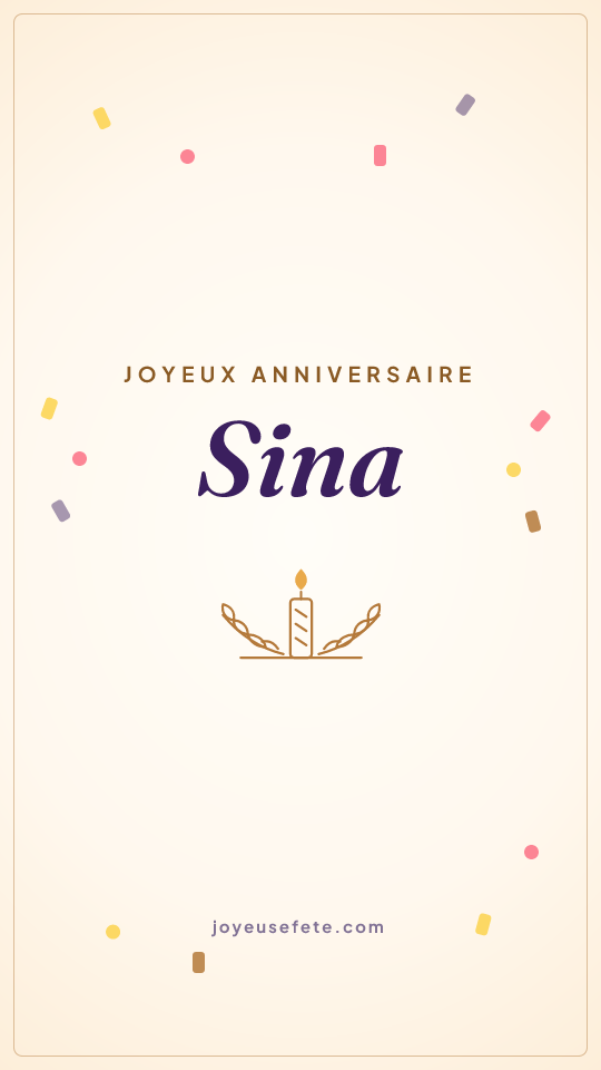 Image « Joyeux anniversaire Sina » au format story