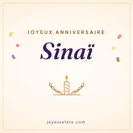 Image carrée « Joyeux anniversaire Sinaï » pour WhatsApp