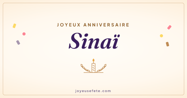 Image « Joyeux anniversaire Sinaï » au format large
