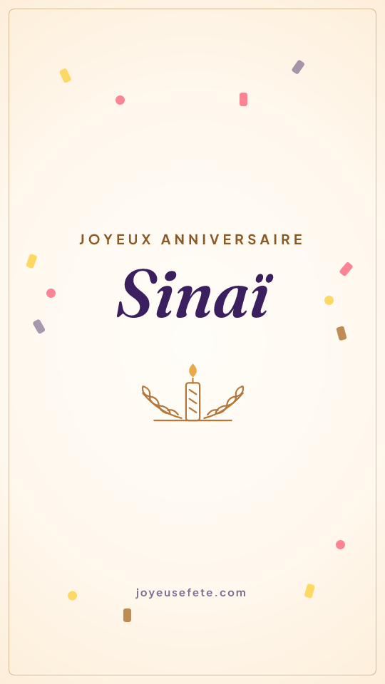 Image « Joyeux anniversaire Sinaï » au format story