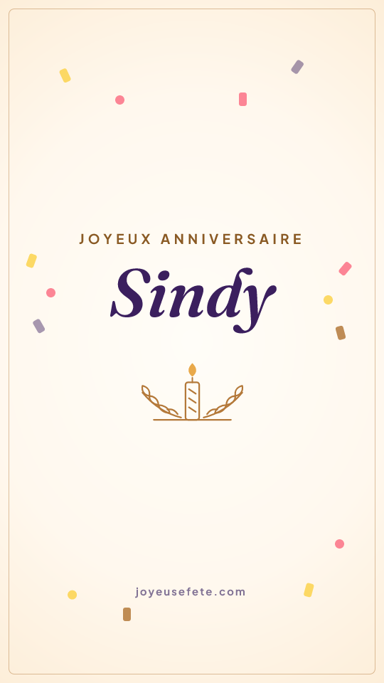 Image « Joyeux anniversaire Sindy » au format story