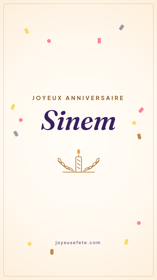 Image « Joyeux anniversaire Sinem » au format story