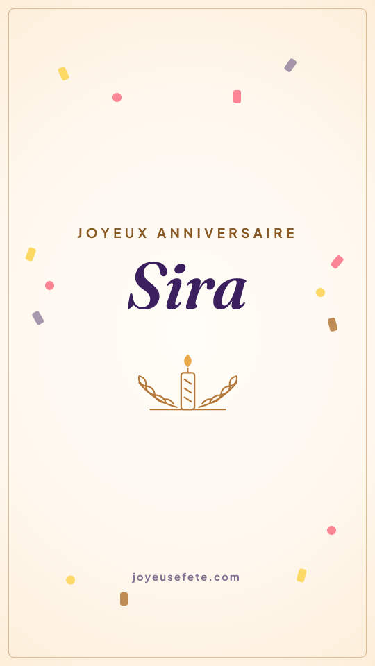 Image « Joyeux anniversaire Sira » au format story