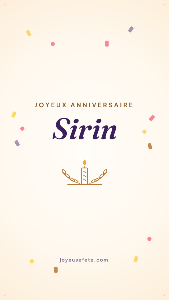 Image « Joyeux anniversaire Sirin » au format story