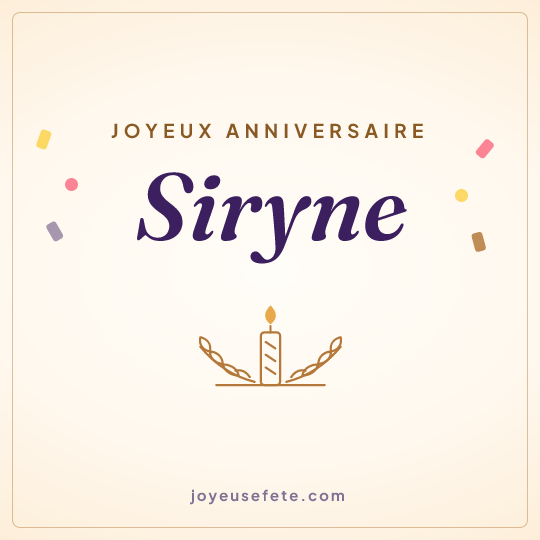 Image carrée « Joyeux anniversaire Siryne » pour WhatsApp