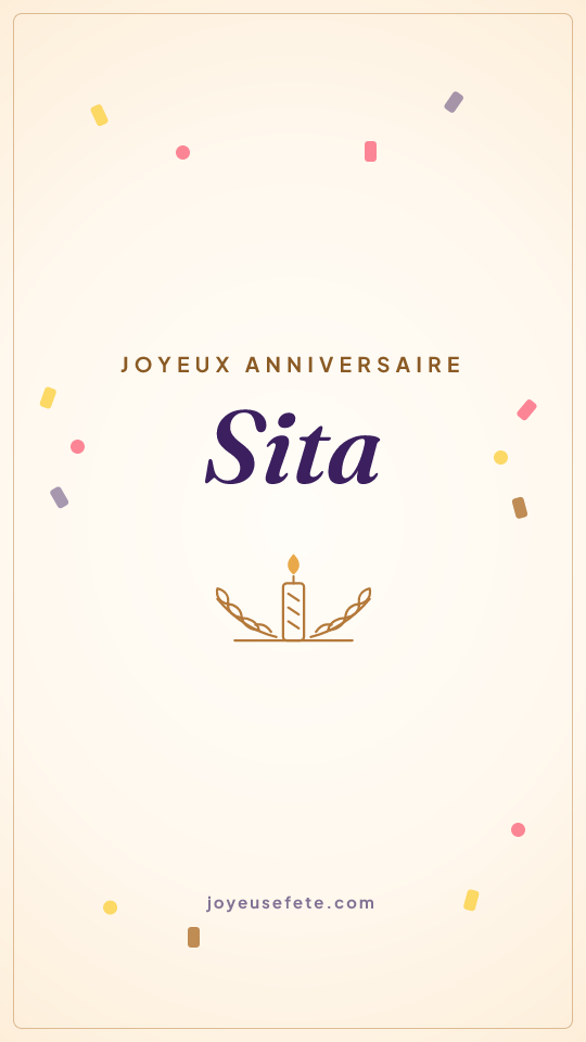 Image « Joyeux anniversaire Sita » au format story