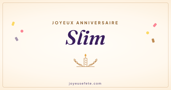 Image « Joyeux anniversaire Slim » au format large