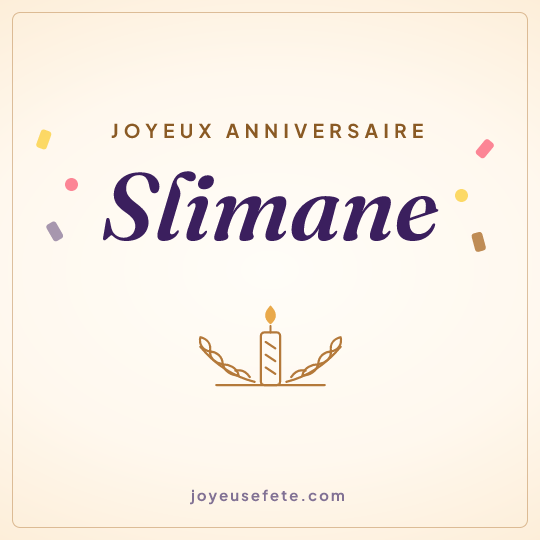 Image carrée « Joyeux anniversaire Slimane » pour WhatsApp