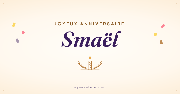 Image « Joyeux anniversaire Smaël » au format large
