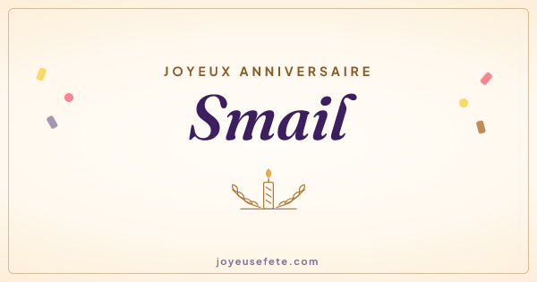 Image « Joyeux anniversaire Smail » au format large