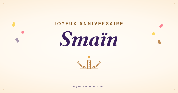 Image « Joyeux anniversaire Smaïn » au format large