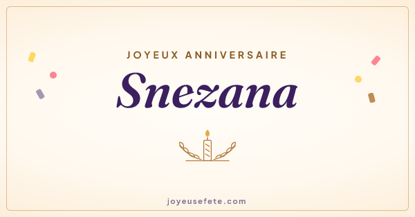 Image « Joyeux anniversaire Snezana » au format large
