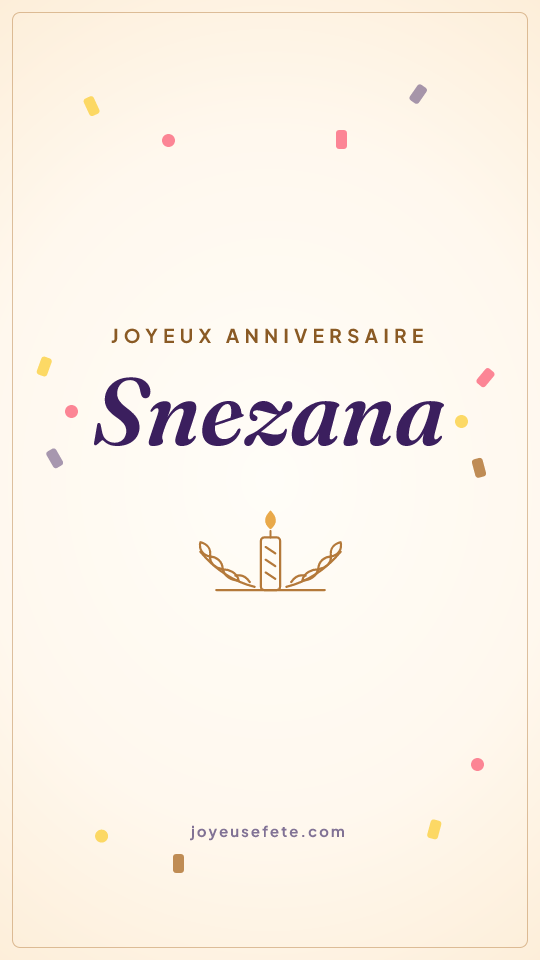 Image « Joyeux anniversaire Snezana » au format story