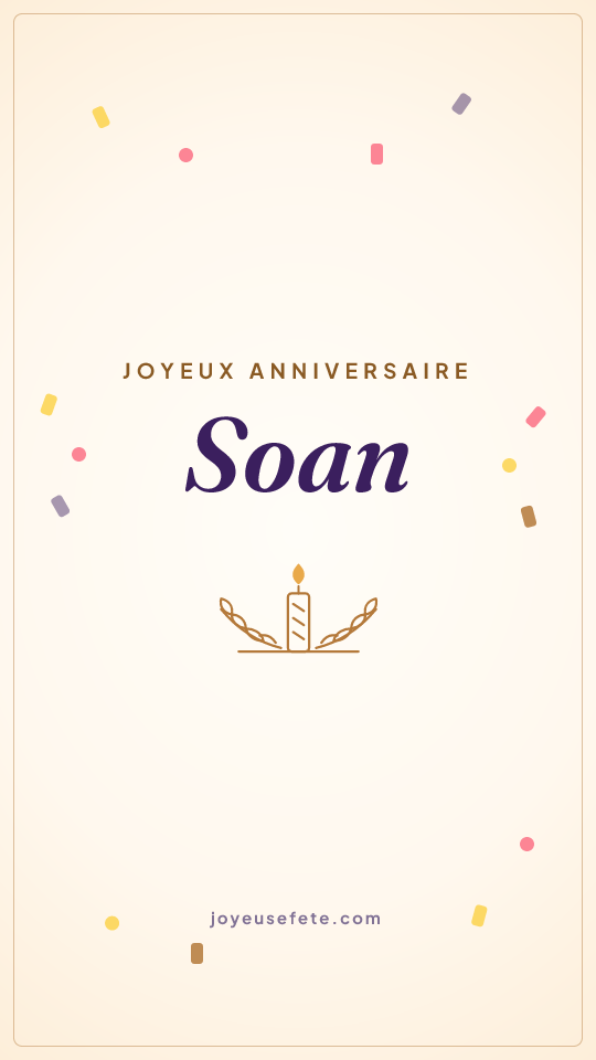 Image « Joyeux anniversaire Soan » au format story