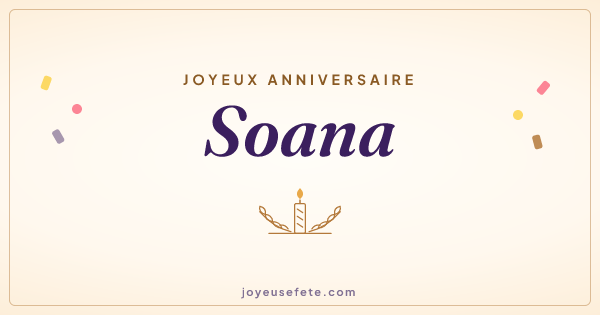 Image « Joyeux anniversaire Soana » au format large