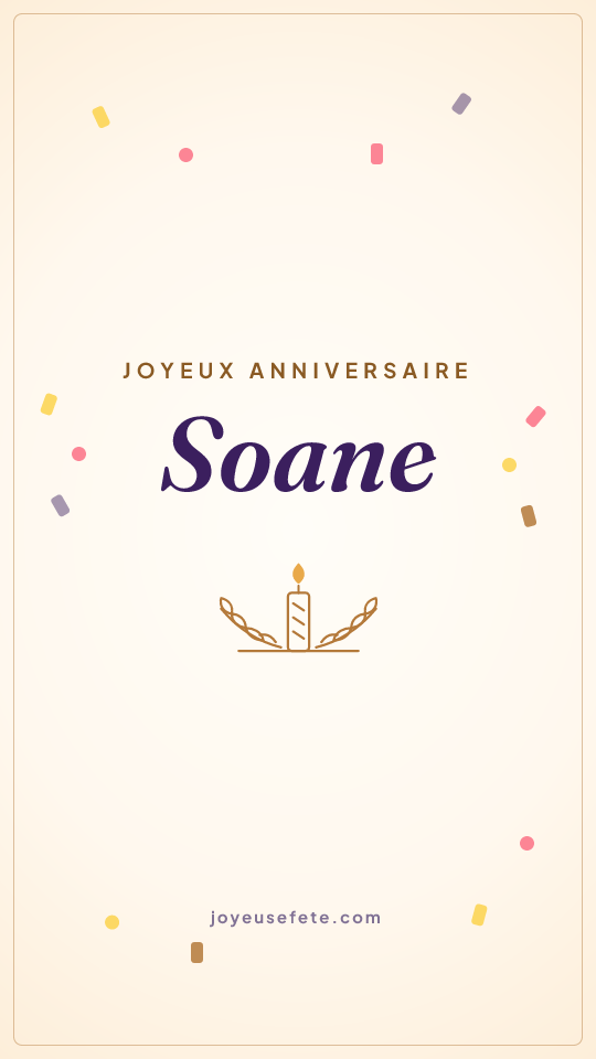 Image « Joyeux anniversaire Soane » au format story