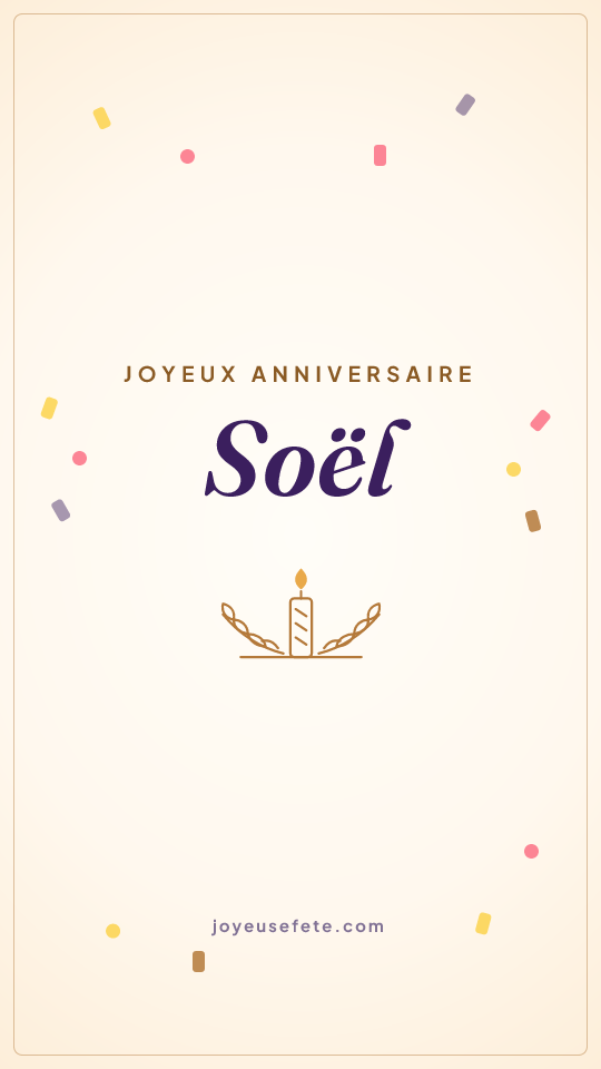 Image « Joyeux anniversaire Soël » au format story