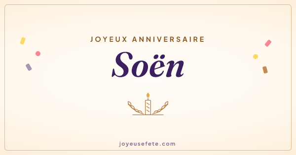 Image « Joyeux anniversaire Soën » au format large