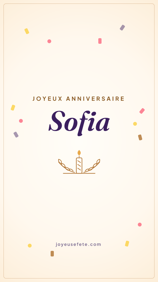 Image « Joyeux anniversaire Sofia » au format story
