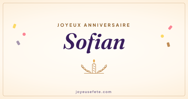 Image « Joyeux anniversaire Sofian » au format large