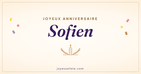 Image « Joyeux anniversaire Sofien » au format large