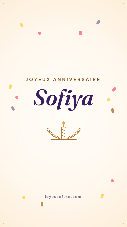Image « Joyeux anniversaire Sofiya » au format story