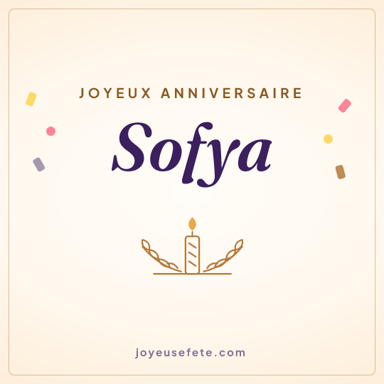 Image carrée « Joyeux anniversaire Sofya » pour WhatsApp