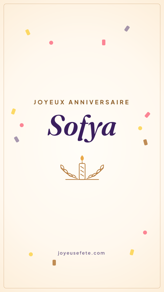 Image « Joyeux anniversaire Sofya » au format story