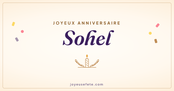 Image « Joyeux anniversaire Sohel » au format large