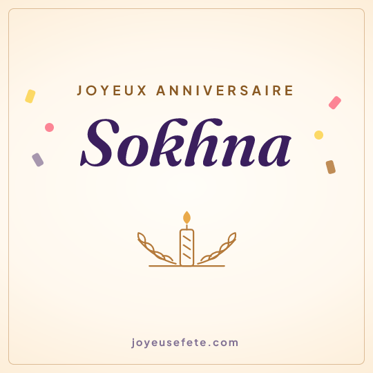 Image carrée « Joyeux anniversaire Sokhna » pour WhatsApp
