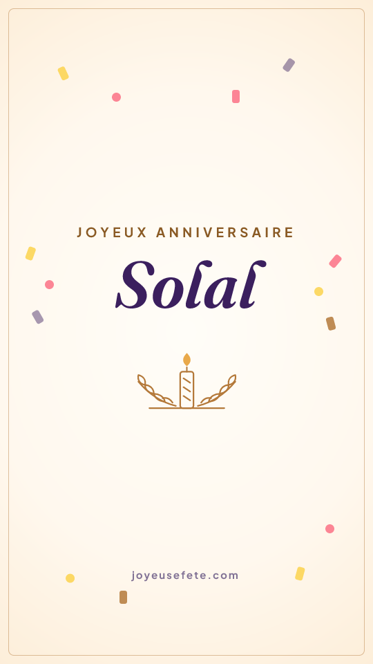 Image « Joyeux anniversaire Solal » au format story