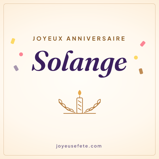 Image carrée « Joyeux anniversaire Solange » pour WhatsApp