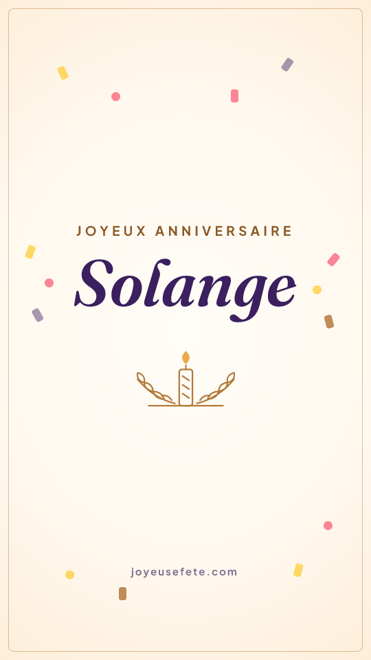 Image « Joyeux anniversaire Solange » au format story
