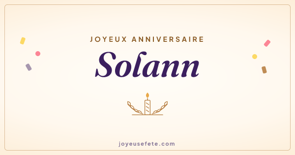 Image « Joyeux anniversaire Solann » au format large